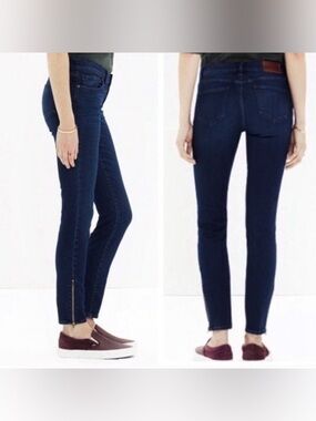 Madewell Skinny Skinny Ankle Zip Jeans Women’s Size 27 Dark Wash Stretch Denim